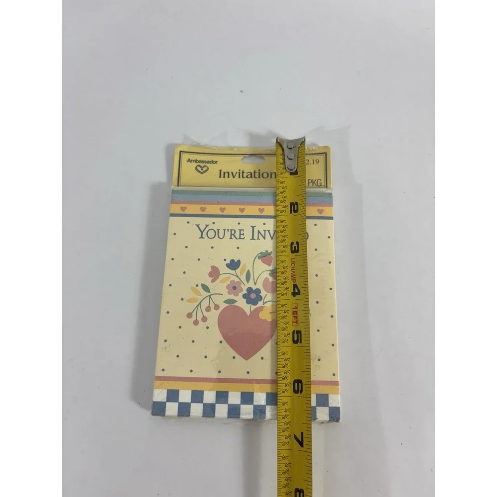 VTG NOS Hallmark Invitation Note Cards Cottage Core Hearts Floral 1980s